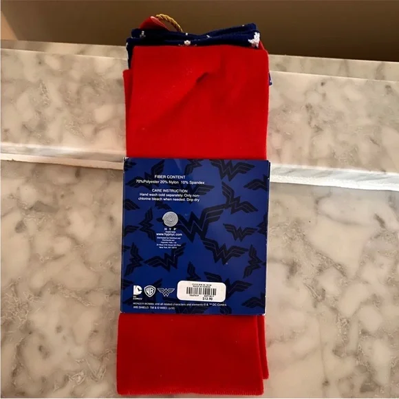 Wonder Woman Over-the-Knee Socks | DC Comics | Red Blue Star Bow - Picture 6 of 6